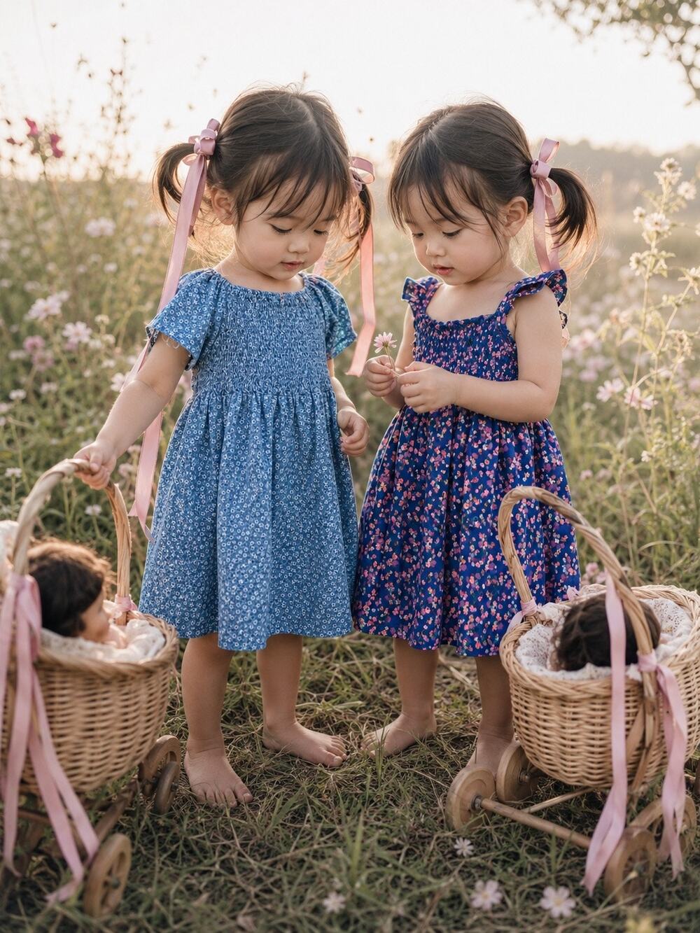 Frolicking In The Flowers Smocked Babydoll Swing Dresses 4/5